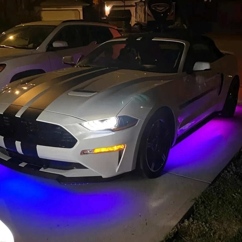 Car LED Underglow Atmosphere Light Kit App Wireless Control - Multiple Scene Modes 2 Strips 23.62 x 35.43 Inch Interior Exterior Decorative RGB Lighting for Cars Trucks SUVs