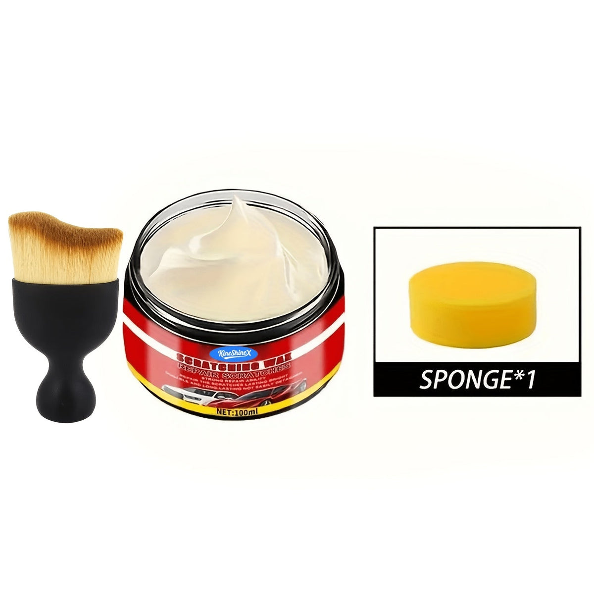 Car Scratch Repair Wax 2-Pack 100ml Nano-Bright Polish Removes Light Scratches Brush Marks Swirl Marks Restores All Car Paint Colors DIY Auto Detailing Scratch Remover Kit