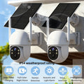 Solar Powered Outdoor Security Camera 2 Pack IP54 Waterproof – Wireless WiFi HD Color Night Vision AI Human Detection Two-Way Audio for Home, Yard & Driveway