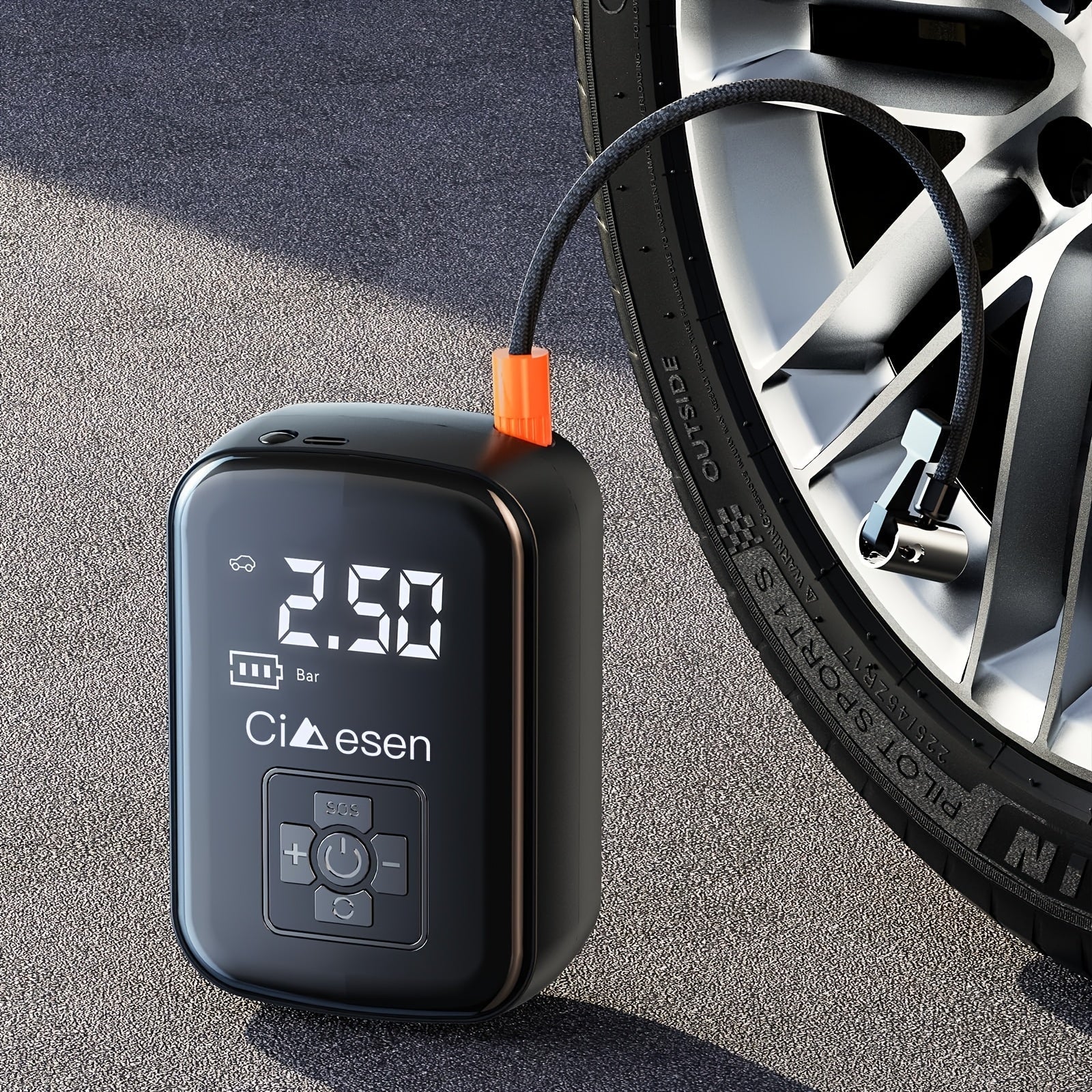Portable Cordless Tire Inflator 150PSI Digital Display USB-C Rechargeable 4000mAh 100W Fast Inflation 5 Preset Modes LED Light for Car Motorcycle Bike Ball Auto Stop 4 Colors