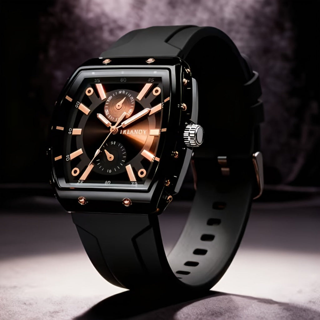 5-Pack Men's Quartz Watches – Casual Sport Minimalist Alloy Case Silicone Strap Barrel Dial Wristwatch Set Daily Wear Father's Day Birthday Holiday Gift