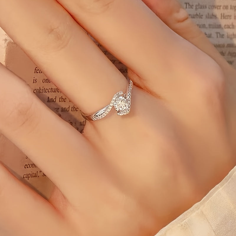 925 Sterling Silver Hollow Celestial Ring for Women – Natural Stone Inlay, Hypoallergenic Vintage Style, Perfect Gift for Valentine's Day, Birthdays & Daily Wear