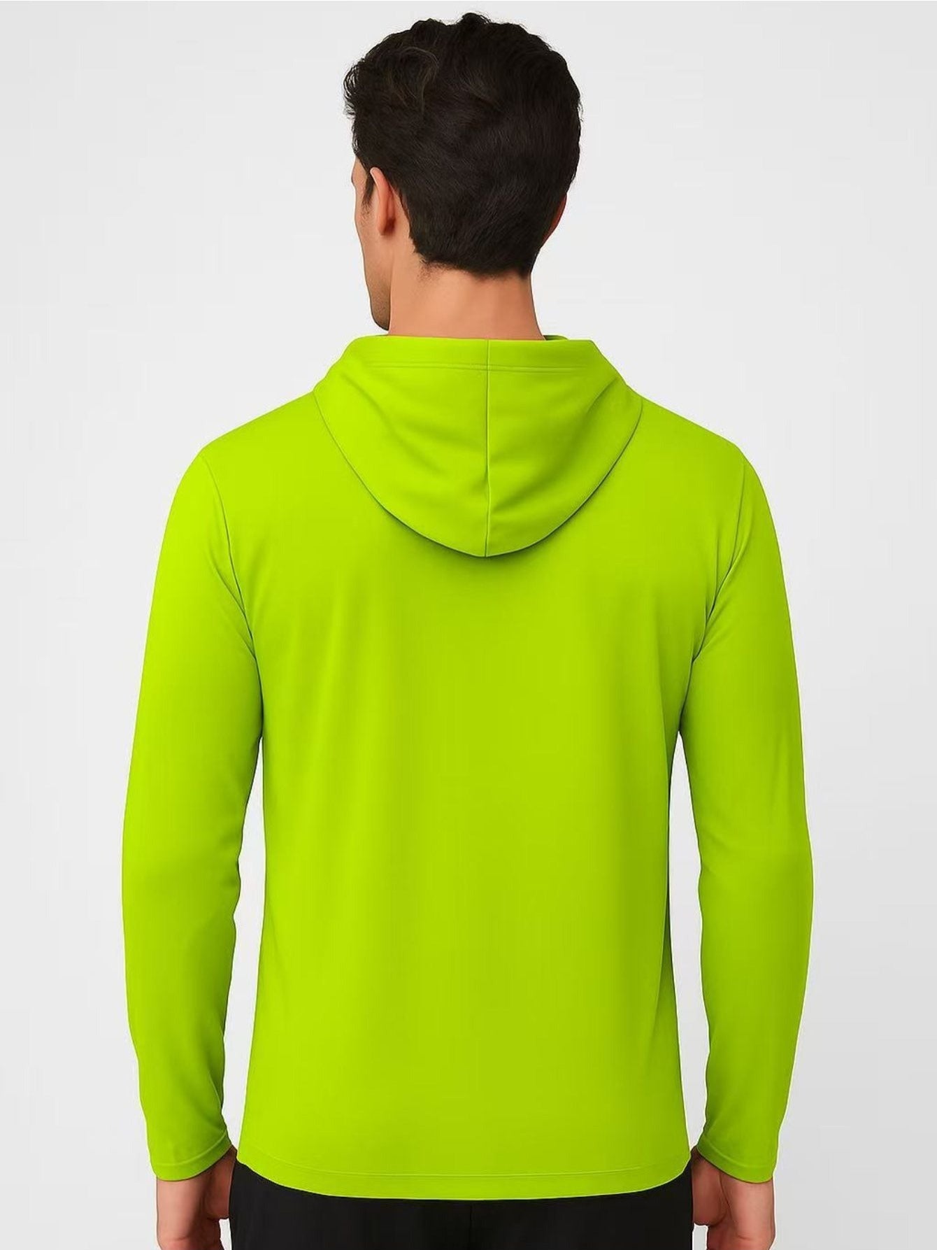 Men's UPF 50+ Sun Protection Hoodie Shirt 3-Pack Long Sleeve Moisture-Wicking Quick-Dry Breathable Outdoor Performance T-Shirt for Hiking Fishing Running – Sizes S to XXXL, Fluorescent Yellow