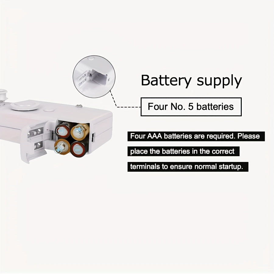 Portable Cordless Mini Sewing Machine with Accessory Kit – Lightweight Handheld Stitching Tool for Beginners Quick Fabric Repairs Hemming Patching and DIY Crafts – Battery USB Powered White or Black