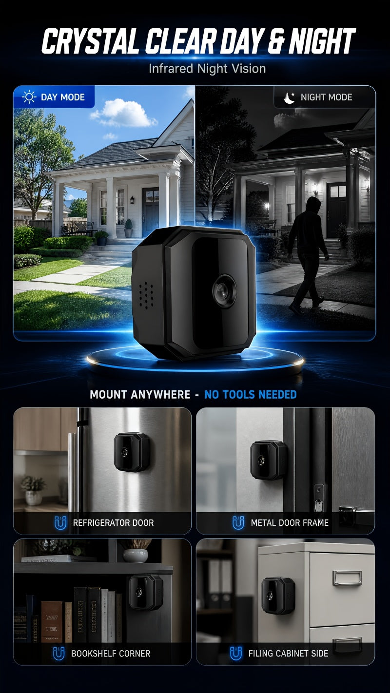 Wireless Security Camera with Built-In AP Hotspot No Internet Required Infrared Night Vision Two-Way Audio Motion Detection Real-Time Home Family Pet Monitoring Black White 1 2 3 4 Pack