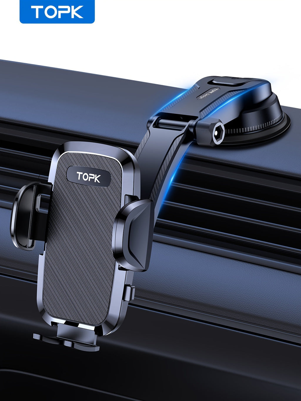 Car Phone Holder Mount 360° Rotation Strong-Grip Suction Dashboard & Windshield Cradle One-Hand Snap-In Universal Fit iPhone 17 16 15 14 13 Samsung Galaxy Android Handsfree Stand | Nova Mart