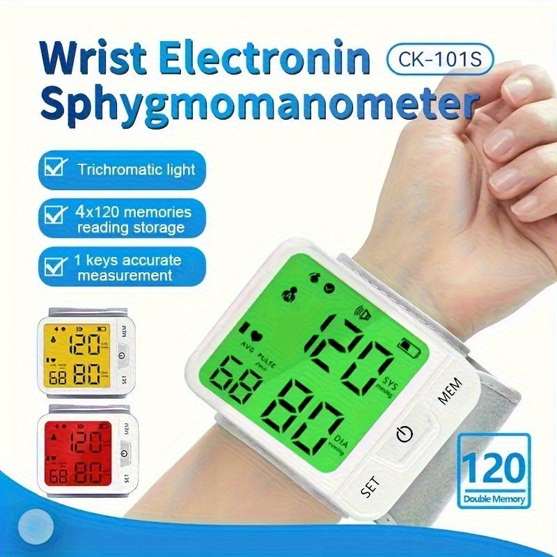 Wrist Blood Pressure Monitor Automatic Digital BP Cuff with Large LCD Display – Pulse Rate & Irregular Heartbeat Detection, Portable Home Use for Seniors & Adults, One-Button Operation