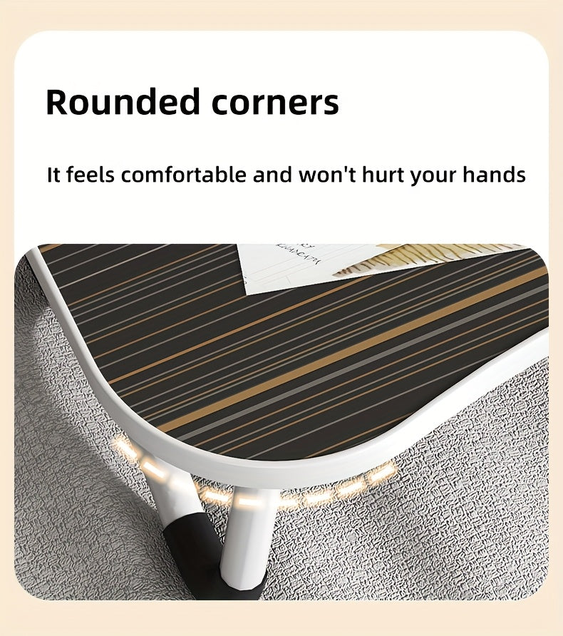Foldable Laptop Desk Portable Bed Desk with Cup Holder Tablet Slot Fiberboard Lap Desk for Work Study Drawing Gaming Dining in Bed Sofa Floor Black and Walnut Home Office Gift