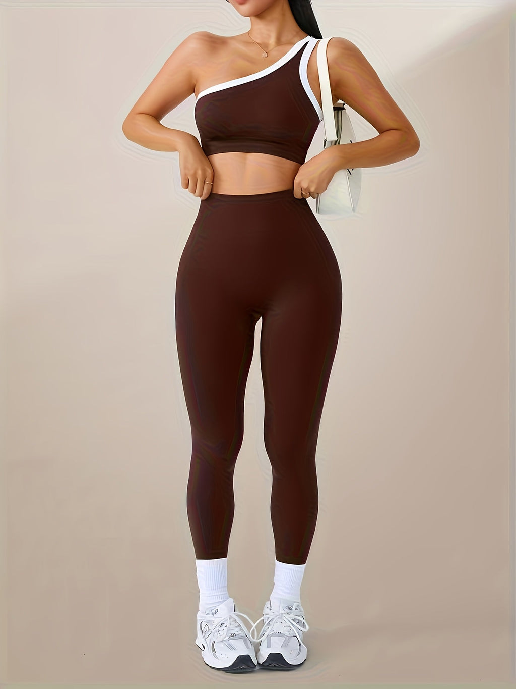 Women's Butt Lifting Leggings & Sports Bra Set 2 Piece High-Waisted 90% Polyamide – Stretchy Minimalist Yoga Running Workout Outfit with Camisole Top, 6 Colors S-XL