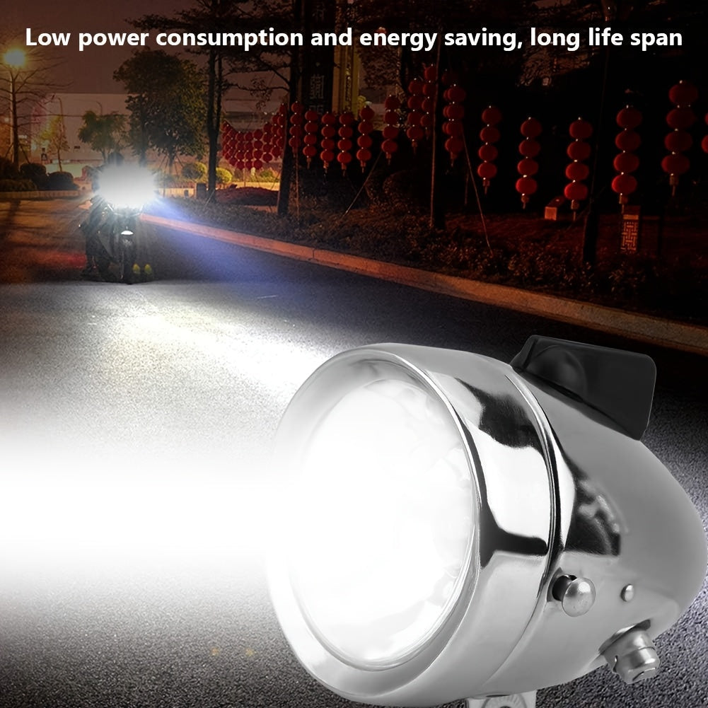 12V 6W Friction Generator Bicycle Dynamo Headlight & Tail Light Kit – No Battery Needed, Fits Mountain Bike, Road Bike, BMX, Folding Bike, Kids Bike & More, Silver