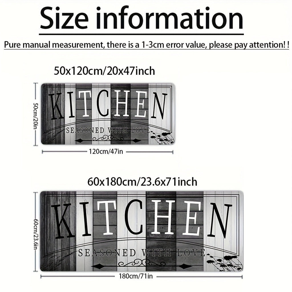 Non-Slip Absorbent Kitchen Mat | Premium Print Anti-Fatigue Floor Rug | Washable Door Mat for Kitchen Bathroom Laundry Bedroom Hallway | Wood Grain & Solid | Multiple Sizes 20x31.5" to 23.6x71"