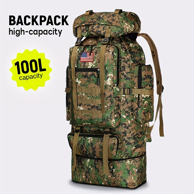 100L Tactical Backpack Large Capacity Molle Hiking Backpack with Multiple Compartments & Ergonomic Straps - Heavy Duty for Camping, Travel, Trekking & Outdoor Adventures