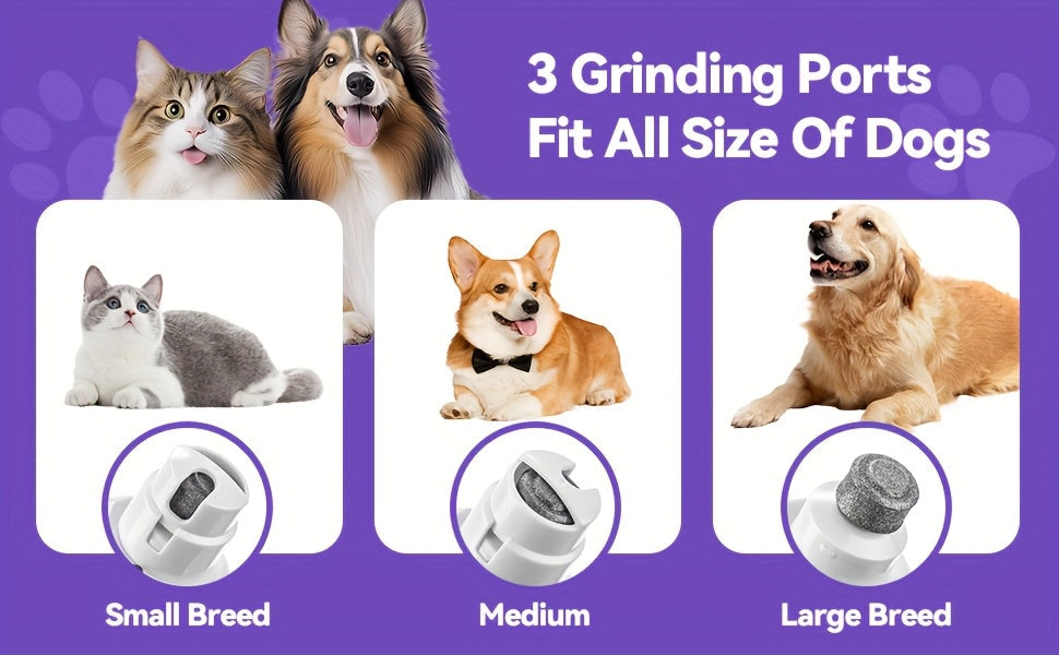 Quiet Dog Nail Grinder with LED Light – Upgraded 3-Speed Rechargeable Electric Pet Nail Trimmer & Grinder Kit, Painless Paw Grooming for Small Medium Large Dogs & Cats