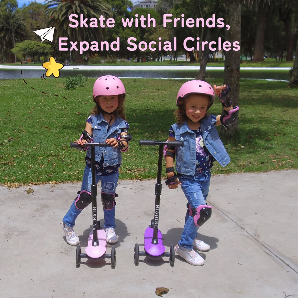 Light Up Wheels Kids 3-Wheel Scooter for Toddlers Ages 2-5 – Adjustable Height Lean-to-Steer Design, Front Brake & Double Suspension, No-Battery Glow Wheels, Birthday Gift for Boys & Girls, Pink Blue Black Red