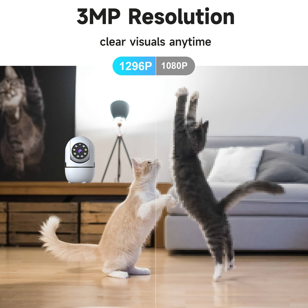 2-Pack Indoor Security Camera 355° Pan Tilt – Dual Band 2.4G/5G WiFi Alexa Compatible Motion Detection Full-Color Night Vision Two-Way Audio Cloud & 256GB TF Storage Baby & Pet Monitor