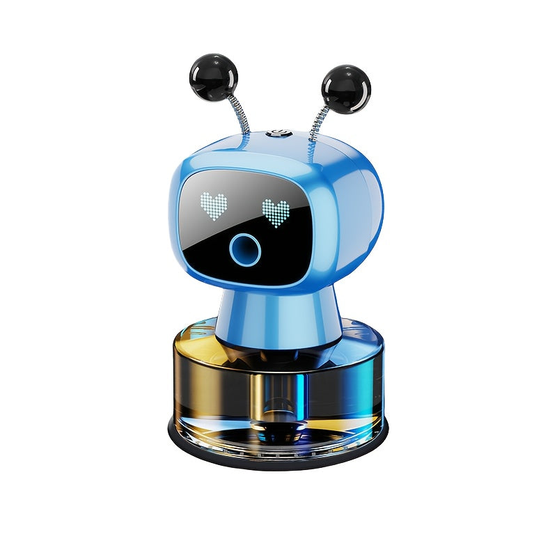 Robot Smart Car Air Freshener USB Rechargeable Auto Spray AI Expression Display 4 Scent Levels Adjustable Automatic Fragrance Diffuser Car Decoration Gift