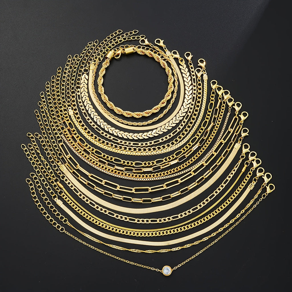 20-Piece Stackable Bracelet Set for Women Boho – Snake Bone Twisted Geometric Metal Layering Bangles Vintage Chic Wrist Jewelry for Daily Wear Party Vacation Dating Holiday Gift Her