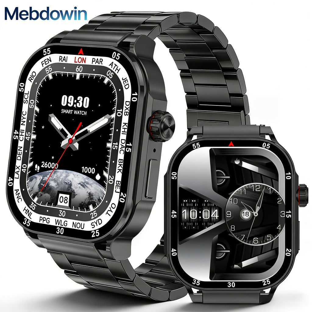 Smartwatch with AI Voice Command 2.1" HD Full Screen Bluetooth 5.3 – 400mAh Battery, Wireless Calls, SMS Alerts, 123+ Sports Modes, Music Playback, Heart Rate & Fitness Tracker for Men Women