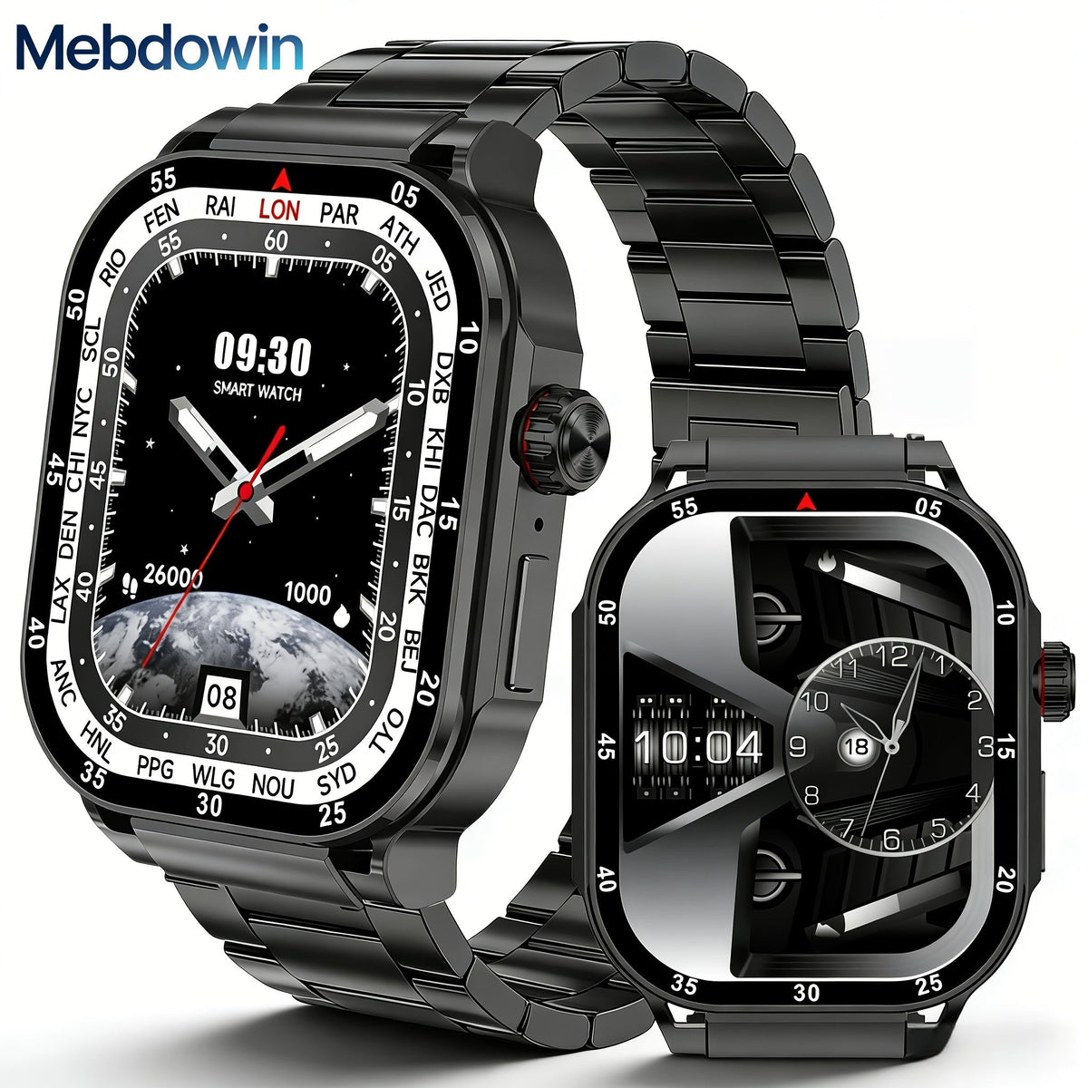Smartwatch with AI Voice Command 2.1" HD Full Screen Bluetooth 5.3 – 400mAh Battery, Wireless Calls, SMS Alerts, 123+ Sports Modes, Music Playback, Heart Rate & Fitness Tracker for Men Women