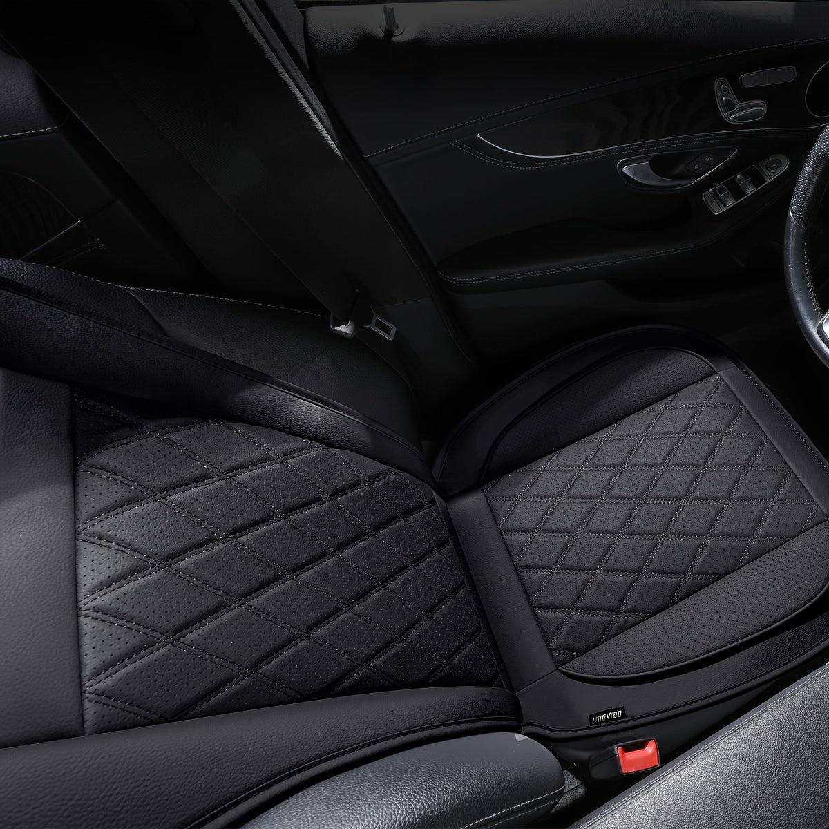 Universal Front Car Seat Covers 2 Pack Full Surround High-Back Bucket Seat Protector Anti-Slip Easy Install for Cars SUVs Trucks Multiple Colors and Styles Aero Wave Luxe Diamond Dynamic Stripe