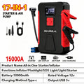 Portable Jump Starter 15000A-19000A Peak | 17-in-1 with 350PSI Air Compressor, 12V Car Battery Charger, LED Light, Digital Display – Emergency Kit for Cars, Trucks & SUVs