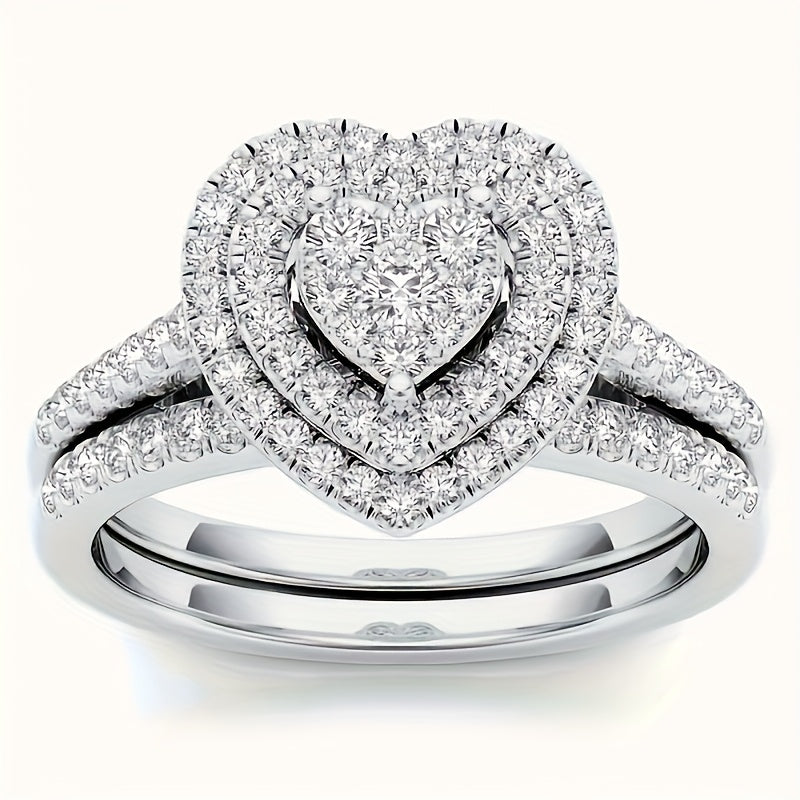 9 Piece Princess Cut Cubic Zirconia Bridal Wedding Ring Set for Women – Stackable Engagement Rings Classic Jewelry Gift for Girlfriend Wife Sizes 6-11