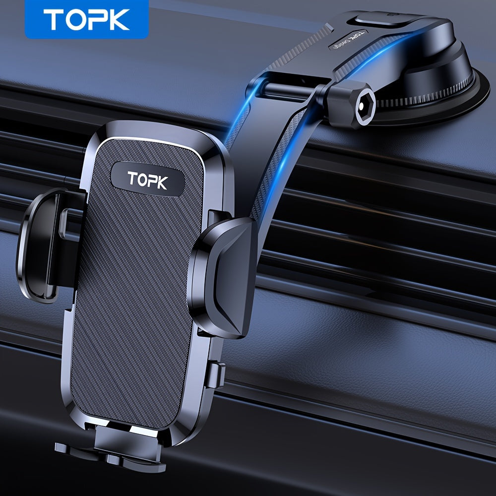 Car Phone Holder Mount 360° Rotation Strong-Grip Suction Dashboard & Windshield Cradle One-Hand Snap-In Universal Fit iPhone 17 16 15 14 13 Samsung Galaxy Android Handsfree Stand | Nova Mart