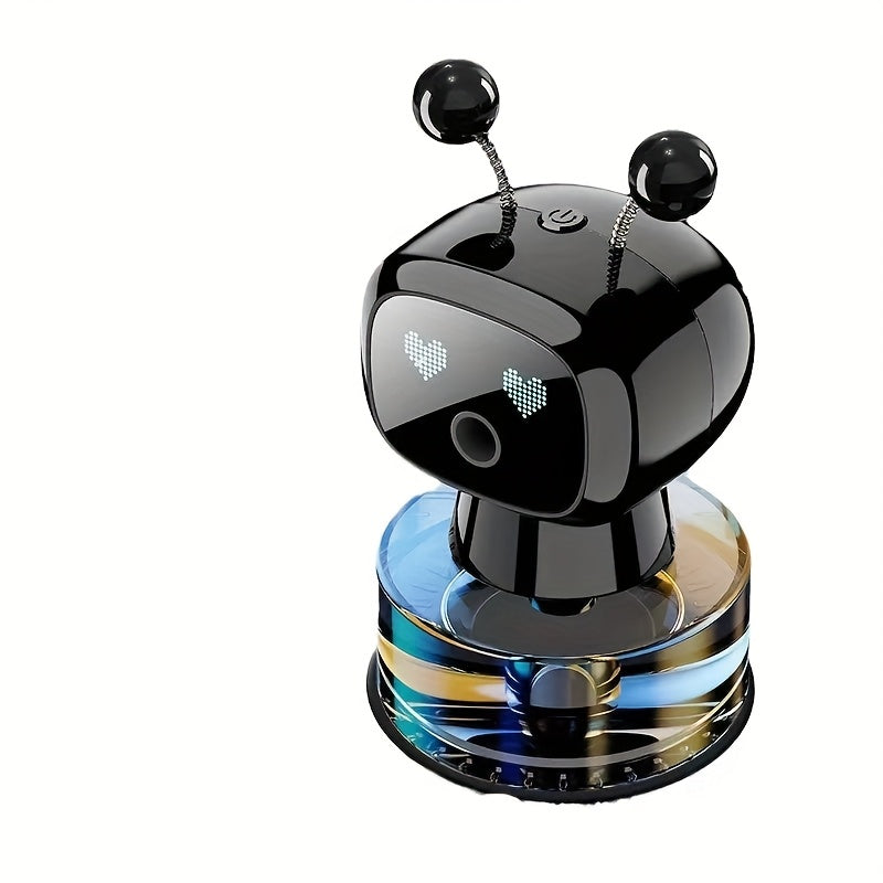 Robot Smart Car Air Freshener USB Rechargeable Auto Spray AI Expression Display 4 Scent Levels Adjustable Automatic Fragrance Diffuser Car Decoration Gift