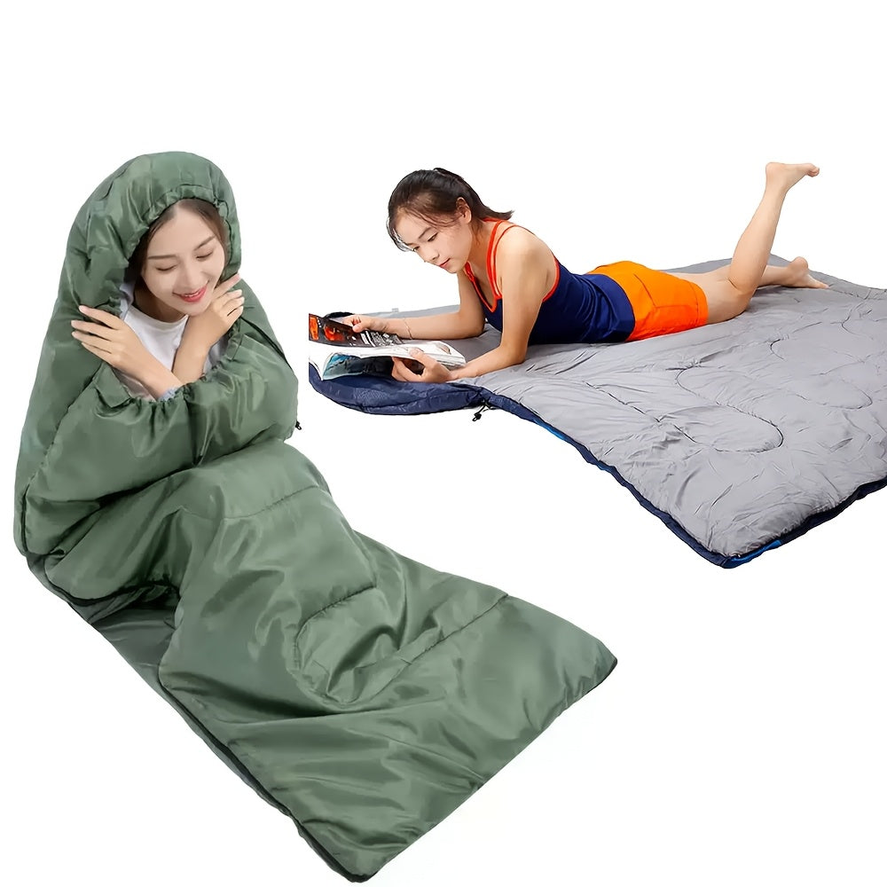 Camping Sleeping Bag 3 Season with Pillow & Compression Sack – Lightweight Sleep System for Adults, Hiking Backpacking Travel & Emergency Use, 4 Colors Available