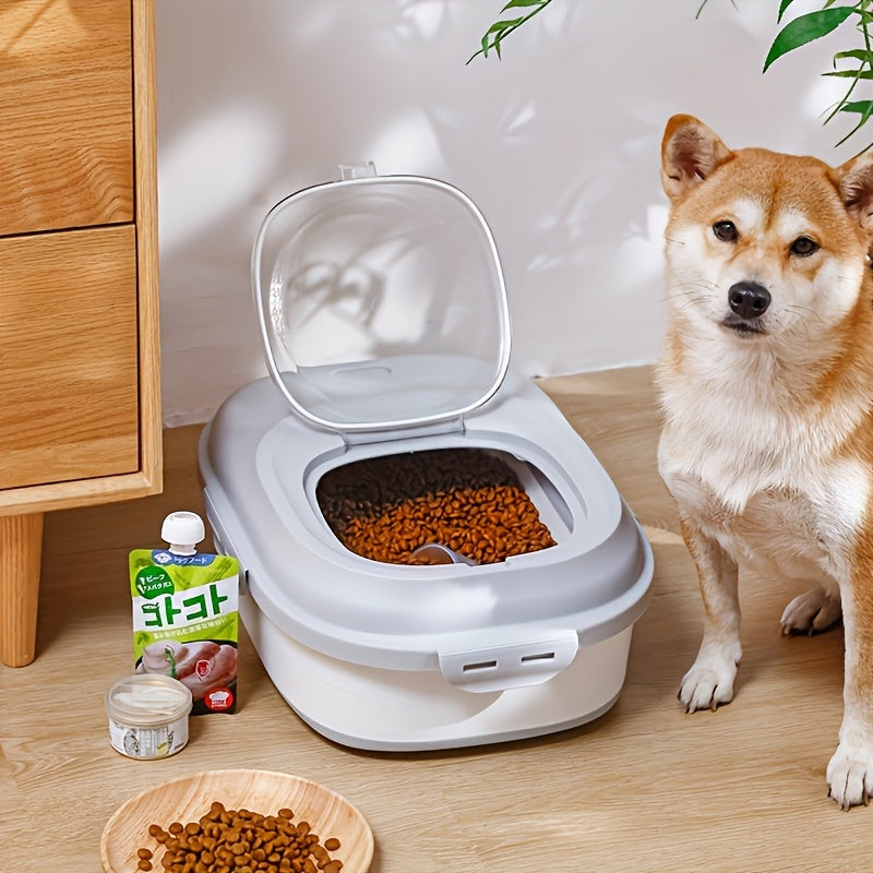 Large Airtight Pet Food Storage Container with Wheels – Moisture & Insect Resistant Sealed Bin with Measuring Cup & Foldable Design for Cat & Dog Dry Food, Off-White Green Pink