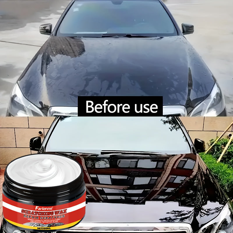Nano Gloss Car Scratch Repair Wax Kit 100G with Clay Bar & Sponge Removes Scratches Swirls Matte Imperfections All Car Paint Colors Auto Paint Restoration Polish Car Detailing Care