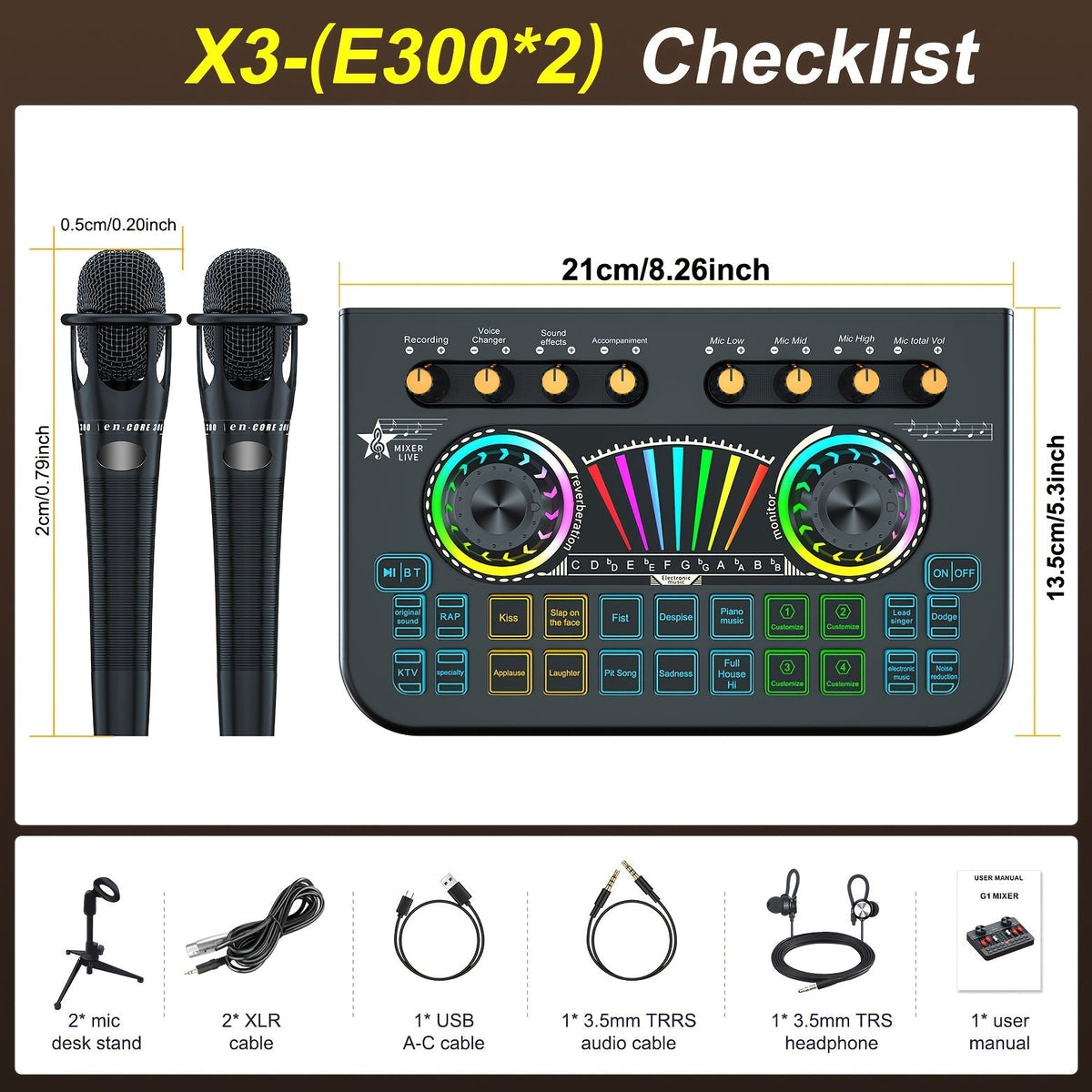 Microphone Mixer Bundle Kit for Podcast Recording Studio – Audio Mixer with Mic Stand, Sound Card, Streaming & Karaoke Setup for PC Phone Gaming