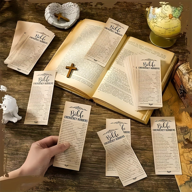 Inspirational Bible Verse Bookmarks 50 Pack – Brown Paper Scripture Bookmarks for Church Sunday School Vacation Bible School, Religious Gifts Christian Stocking Stuffers
