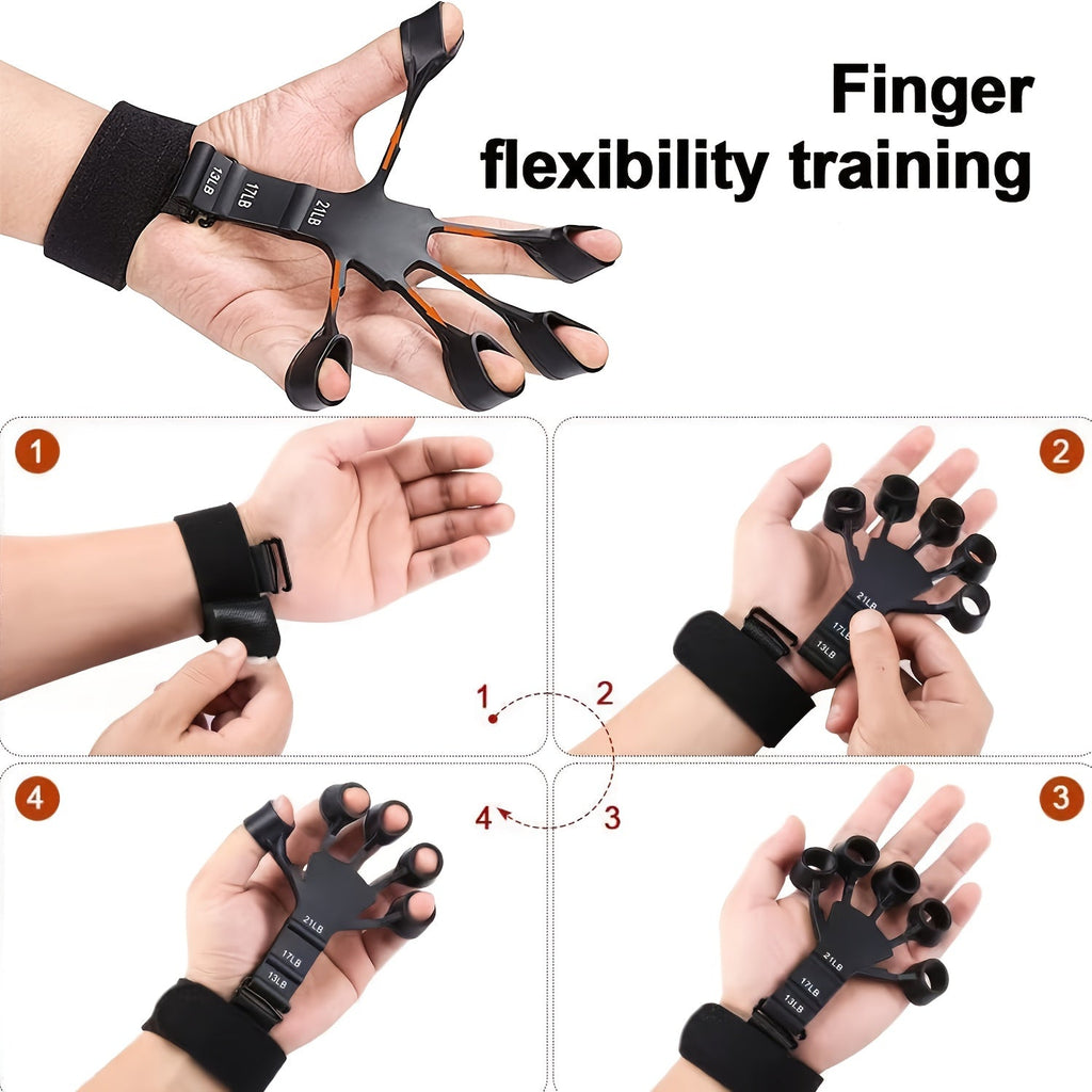 6-Piece Grip Strength Trainer Set Adjustable Hand Gripper 10-130lbs Auto Rep Counter – Finger Exerciser Dual Forearm Workout Rings Finger Stretcher Hand Strengthener Men Women