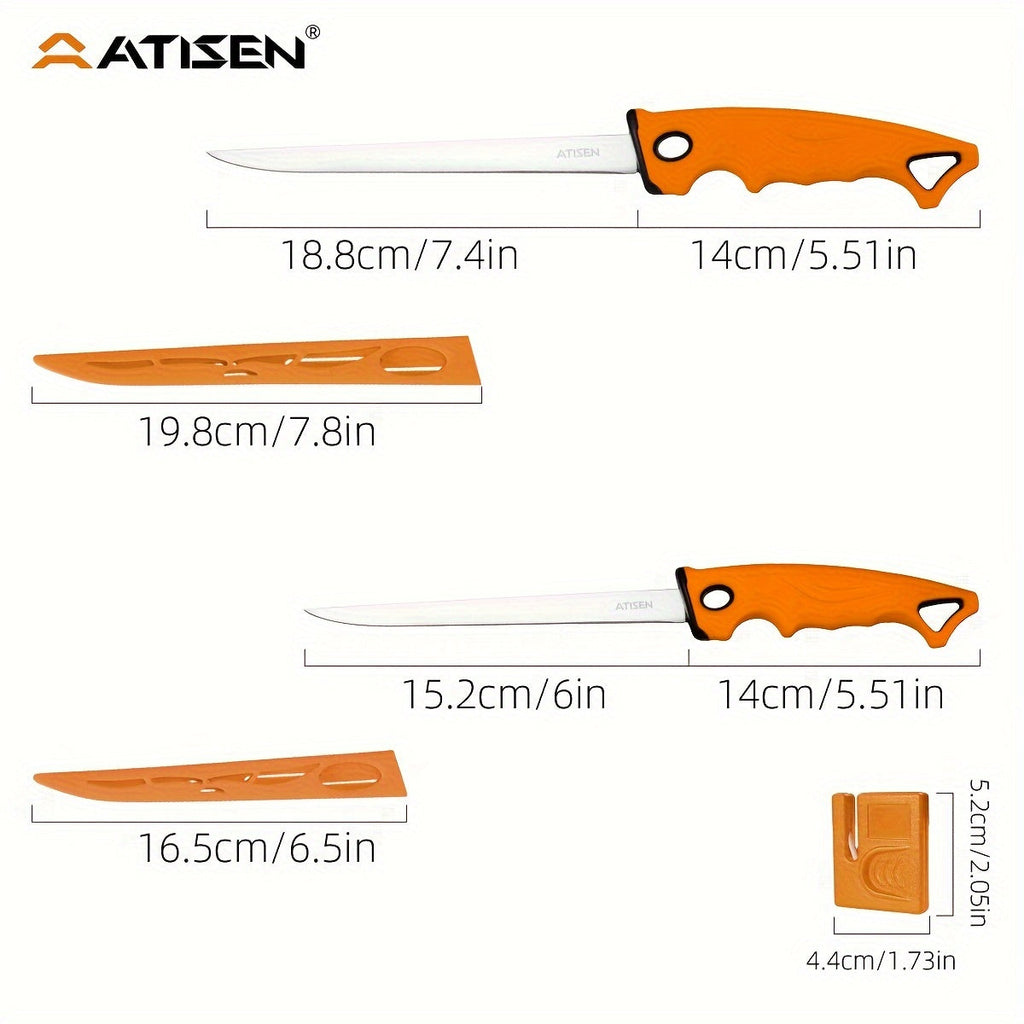 Fishing Knife Set 7/23/104/107-Piece – Stainless Steel Fillet Boning Gutting Knives with Line Cutter Camping Cutting Carving Tool Kit for Freshwater Saltwater Fishing Fisherman Gift for Men