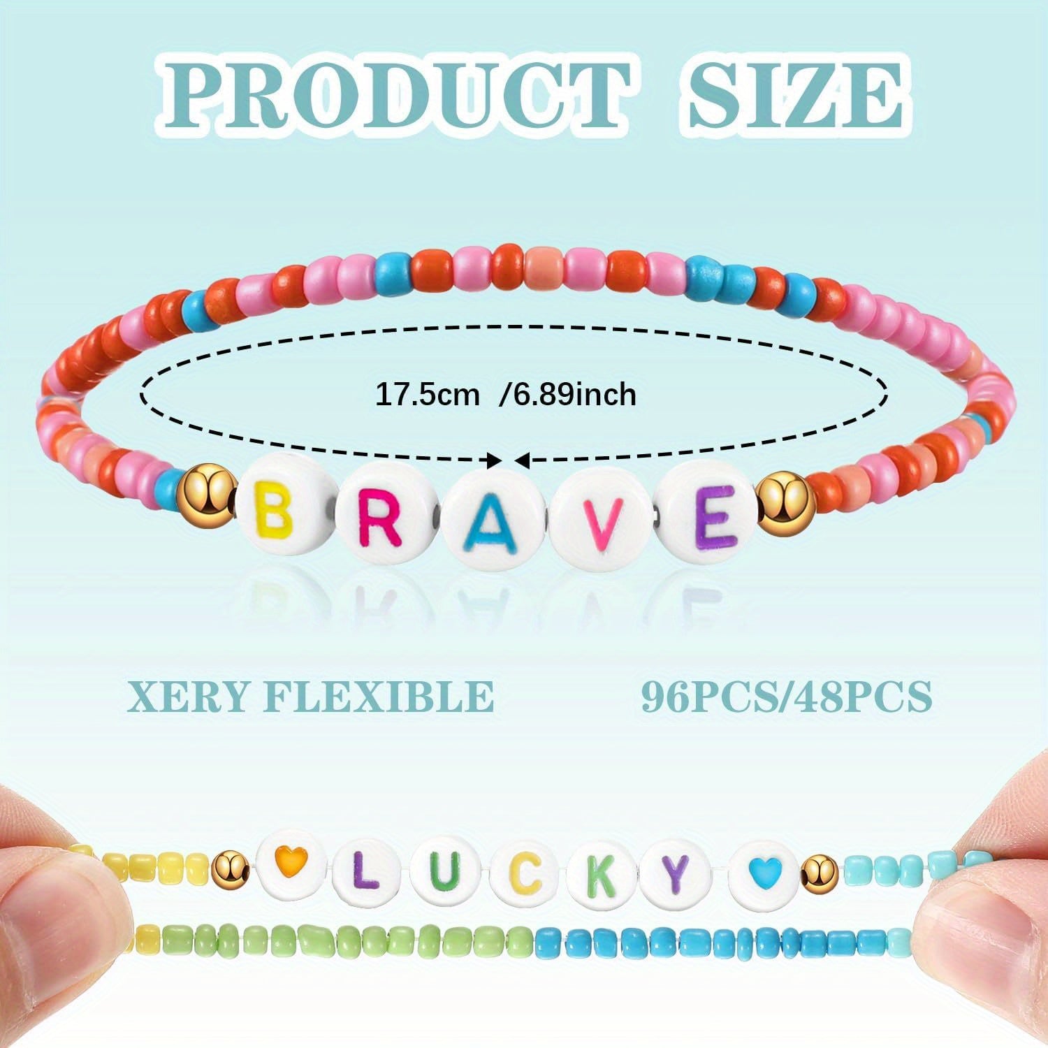 96 Pcs Y2K Beaded Friendship Bracelets Set for Women Teen Girls – Colorful Stackable BFF Party Favors Bulk Bracelet Pack Trendy Jewelry Gift Birthday Valentine's Day Easter Christmas
