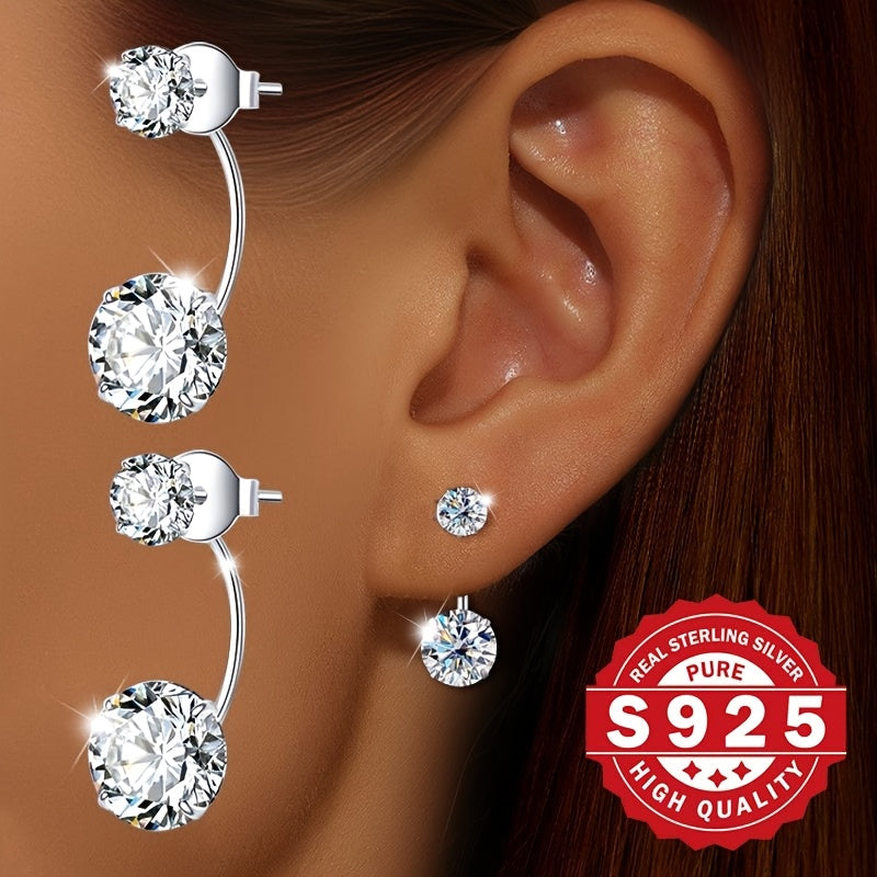 S925 Sterling Silver Classic Elegant Stud Earrings for Women – Hypoallergenic Delicate Silver Jewelry for Daily Wear Party Festival Gift-Ready Packaging Christmas Birthday Anniversary