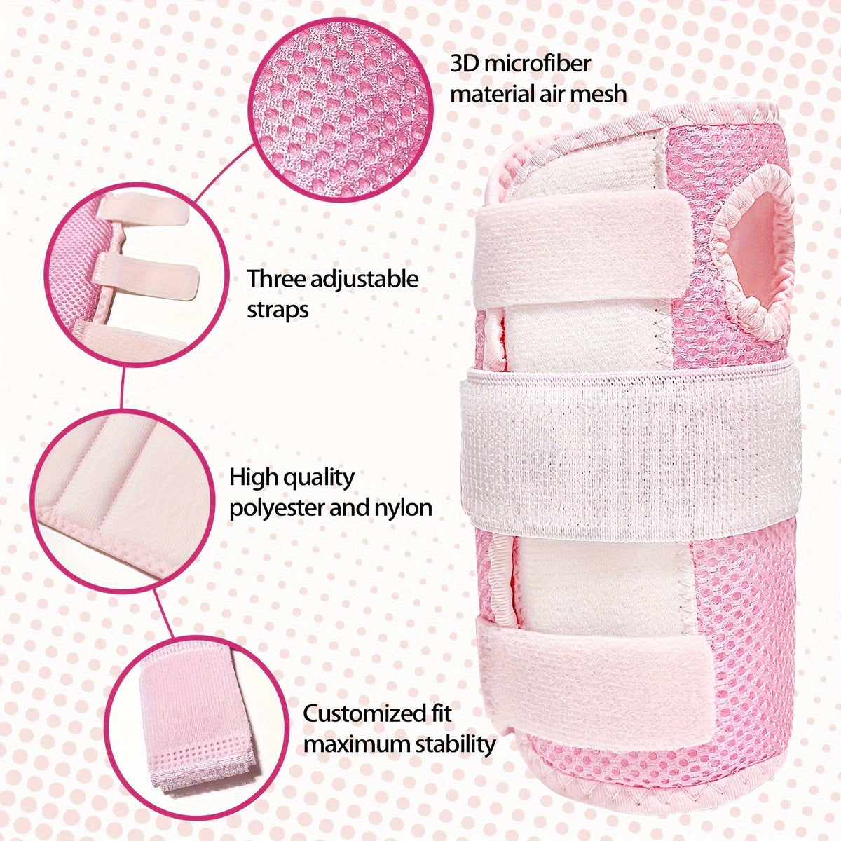 Wrist Brace with Dual Plate Triple Fixation Support - Breathable Adjustable Compression Splint for Sports, Carpal Tunnel, Tendonitis Relief, 1 Pair Pink Blue Beige