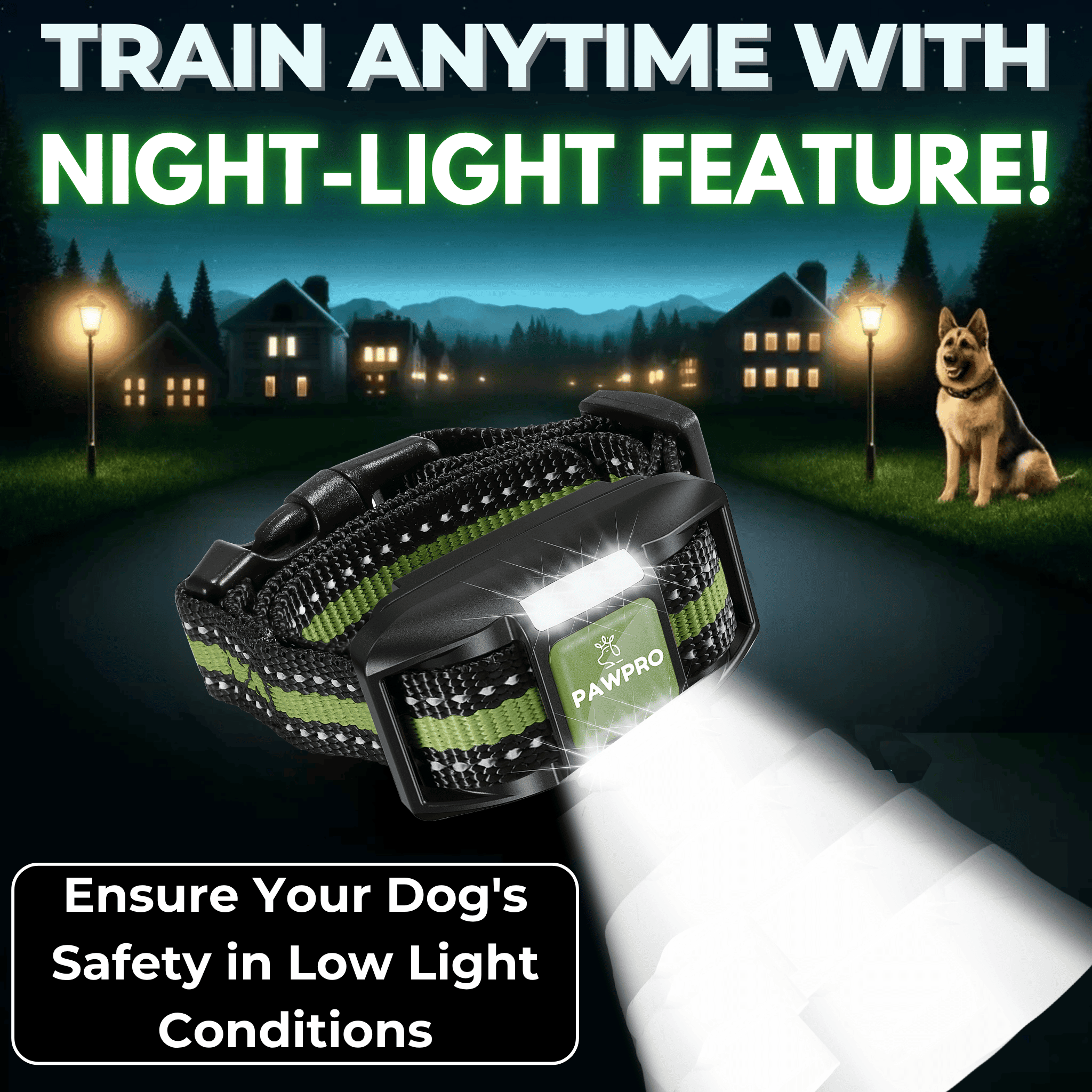 Dog Training Collar with Remote 4-Mile Range – 124 Adjustable Levels 4 Modes Beep Vibration Shock Night-Light Rechargeable E-Collar for Dogs 5–135 lbs with Training Guide