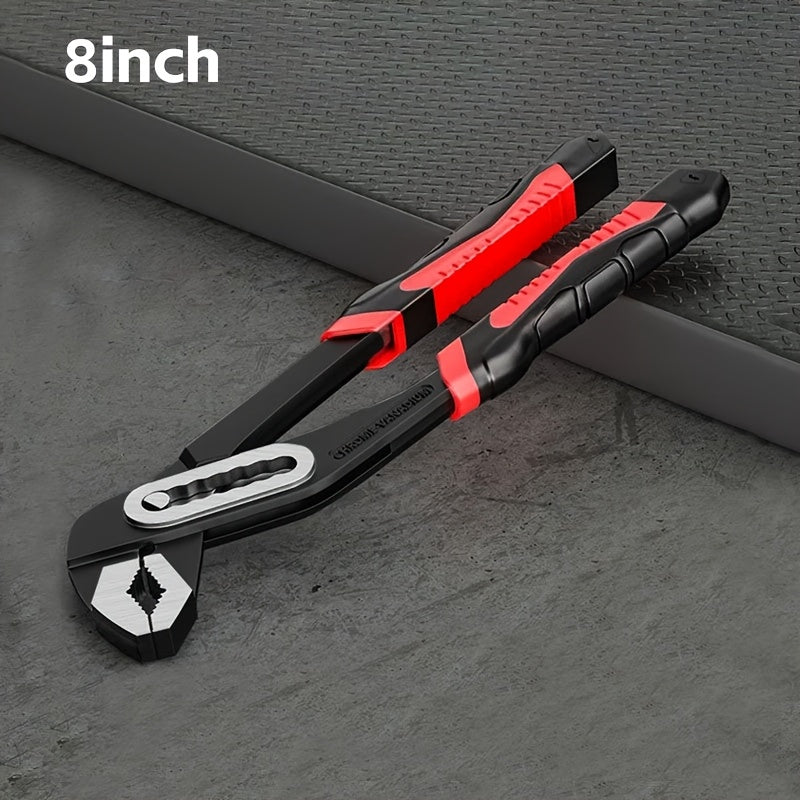 Heavy Duty Adjustable Water Pump Pliers 8 10 12 Inch Large Opening Quick Adjustment Channel Lock Style for Plumbing Pipeline Bathroom Construction Car Maintenance DIY Repair
