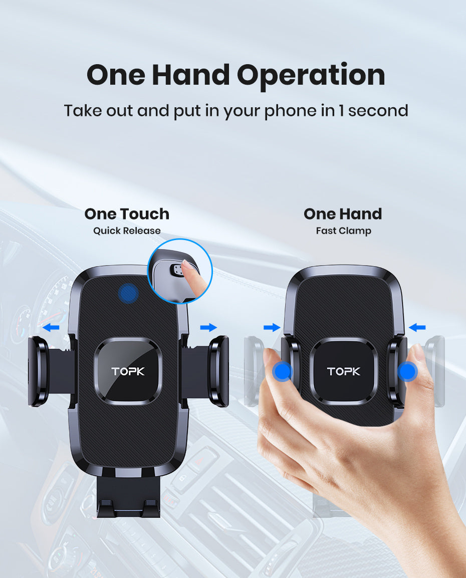 Car Air Vent Phone Mount Universal Hands-Free Holder Adjustable Clamp Cradle Fits All Smartphones iPhone Samsung Android 2024 Upgraded ABS Waterproof Wall Mount Option for Cars Trucks SUVs