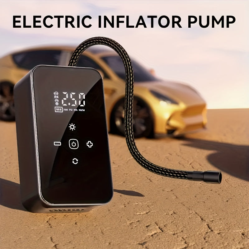 Portable Tire Inflator USB-C Rechargeable – 150 PSI Cordless Air Pump with Digital Pressure Gauge, LED Light & 5 Inflation Modes for Car, Motorcycle, Bicycle, Ball – Lightweight Garage Tool