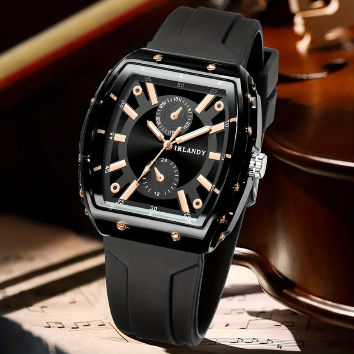 5-Pack Men's Quartz Watches – Casual Sport Minimalist Alloy Case Silicone Strap Barrel Dial Wristwatch Set Daily Wear Father's Day Birthday Holiday Gift