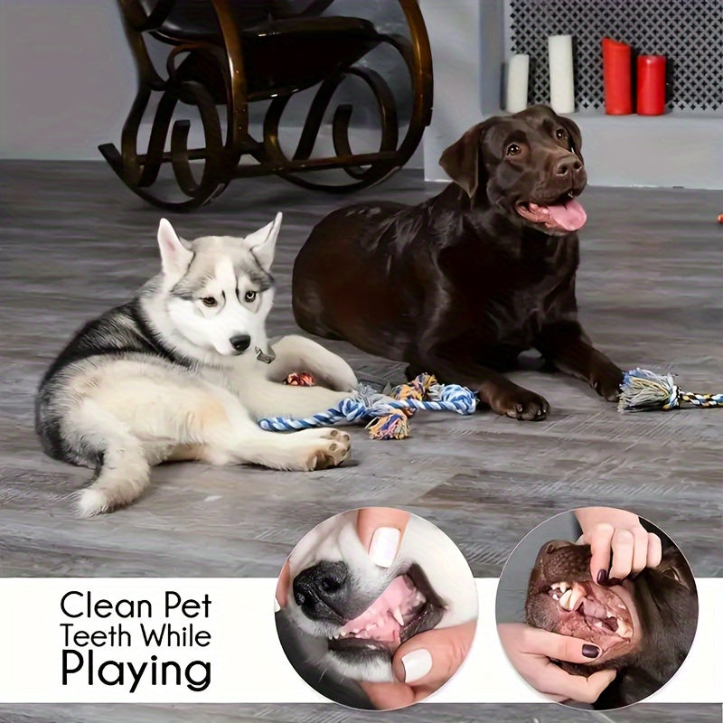 Interactive Dog Toy Set 6 & 12 Pcs Squeaky Knot Fabric Chew Toys with Cartoon Patterns – Teeth Cleaning Training Play Set for All Breed Sizes, Squeakers Knot Toys & Balls, No Battery Needed