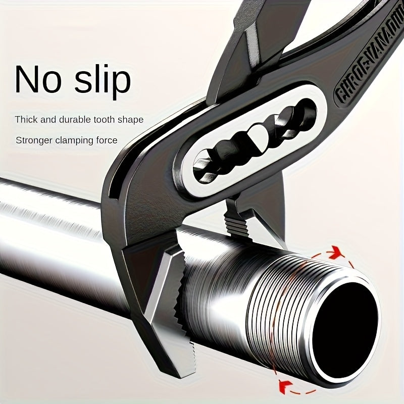 Heavy Duty Adjustable Water Pump Pliers 8 10 12 Inch Large Opening Quick Adjustment Channel Lock Style for Plumbing Pipeline Bathroom Construction Car Maintenance DIY Repair
