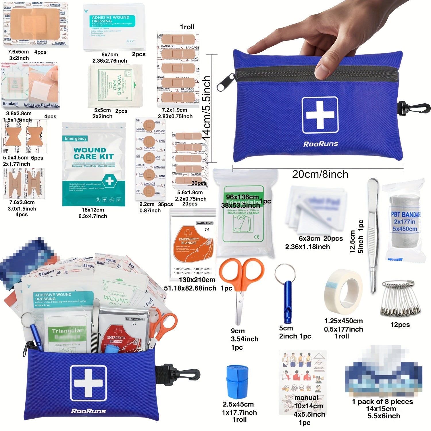 Tactical IFAK First Aid Kit with Tourniquet, Scissors & Whistle – Portable Trauma Bag for Hiking, Camping, Hunting, Car & Outdoor Emergencies, Multiple Sizes & Colors Available