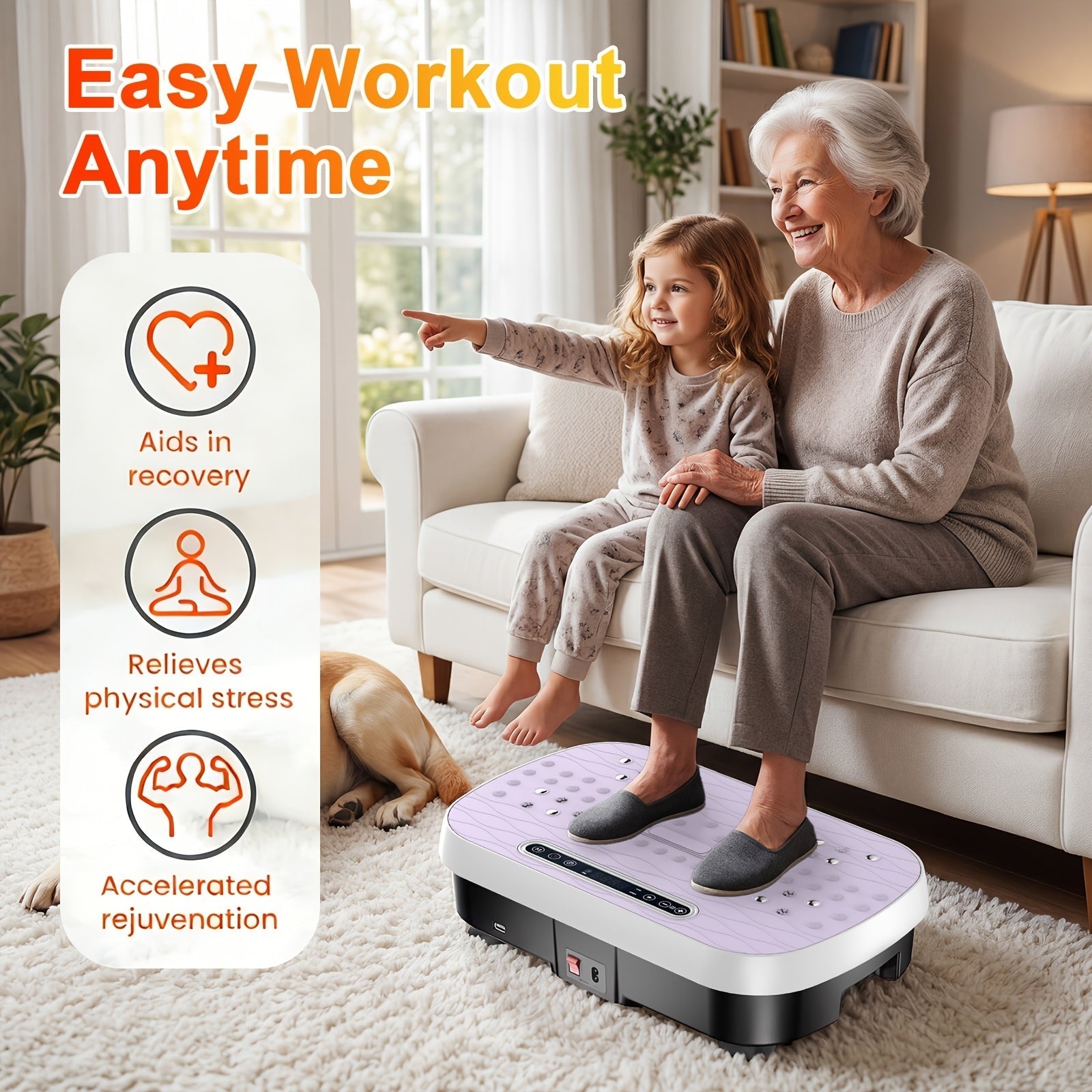Vibration Plate Exercise Machine Full Body Workout Weight Loss Lymphatic Drainage 99-200 Speed Levels Quiet Motor Portable Home Gym Muscle Toning 330 lbs Capacity