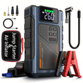 4000A Car Jump Starter with Air Compressor & Tire Inflator – All-in-One Portable Battery Booster for Gas & Diesel Engines, LED Light USB Power Bank Digital Display, Compact Emergency Car Starter