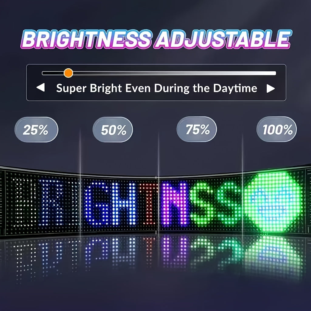 Flexible LED Matrix Panel – Bluetooth App Controlled, USB Powered, DIY Programmable Custom Text & Animation Sign for Cars, Stores, Hotels, Events & Holiday Decor – Multiple Sizes