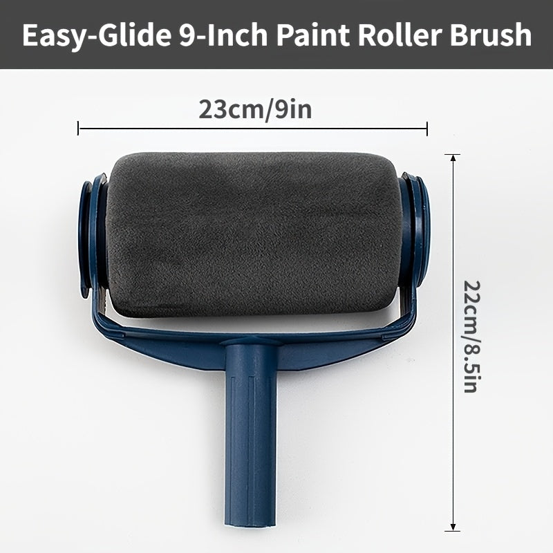 Paint Roller Brush Set 6.3 Inch with Extension Pole 4 Sealed Refill Paint Lids Professional Wall Painting Kit for Home Repairs Interior Walls Ceilings Decor Maintenance Easy-Glide Smooth Finish